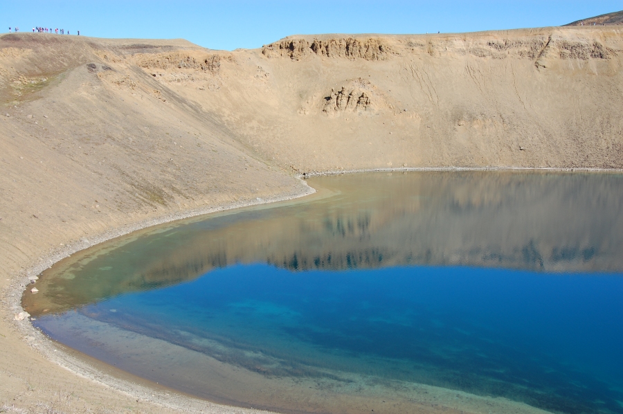 One of the Krafla craters with deep blue water